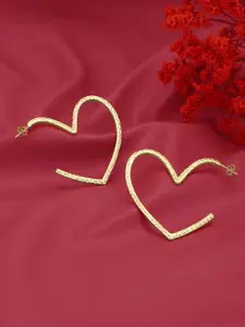 DressBerry 18kt Gold Plated with Heart Bold Half Hoop Earring