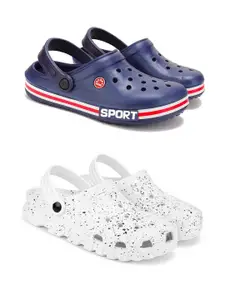 DRACKFOOT Men Set of 2 Solid Clogs Flip Flops