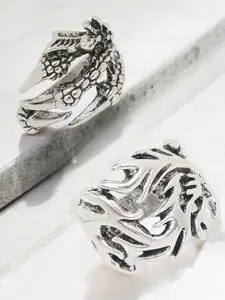 OOMPH Men Set Of 2 Claws Designed Finger Ring