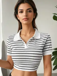 AAHWAN Striped Crop Top