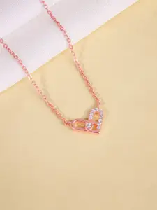 GIVA Sterling Silver Rose Gold-Plated Necklace