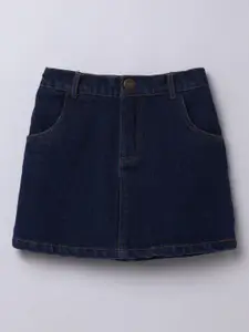 taffykids Girls Mid Rise Cotton Straight Denim Above Knee