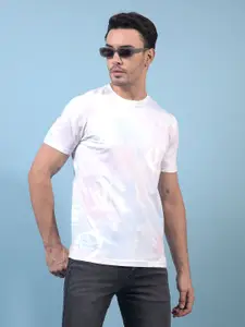 Crimsoune Club Men Colourblocked Printed Pockets Slim Fit Regular T-shirt