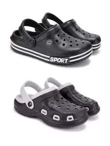 DRACKFOOT Men Self Design Fabric  Set of 2 Clogs