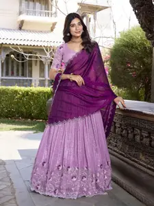 LOOKNBOOK ART Embroidered Ready to Wear Lehenga & Unstitched Blouse With Dupatta