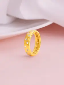 GIVA 925 Silver Golden Fashion Ring Fixed Size Indian -12