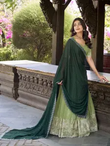 LOOKNBOOK ART Embroidered Ready to Wear Lehenga & Unstitched Blouse With Dupatta