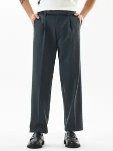 Snitch Men Snitch Dark Grey Mid-Rise Regular Fit Trouser