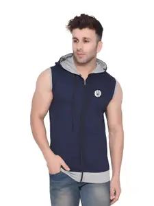 BEYOU FASHION Men Hooded Solid Cotton Bomber Jacket