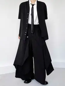 StyleCast x Revolte Collarless Drop-Shoulder Sleeves Formal Shirt