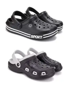 PENNEN Men Set Of 2 Self Design Stylish Clogs