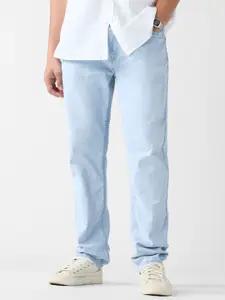 The Souled Store Men Frost Blue Slim Fit Mid-Rise Stretchable Jeans