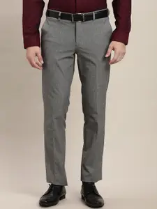 Turtle Men Textured Tailored Tapered Fit Formal Trouser