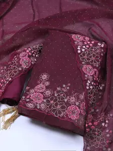 Meena Bazaar Art Silk Unstitched Dress Material