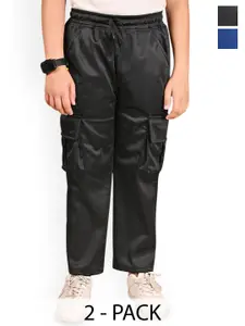 BAESD Boys Pack Of 2 Mid Rise Cargo Track Pants
