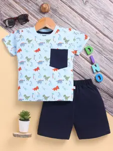 Toonyport Boys Printed Pure Cotton T-shirt with Shorts