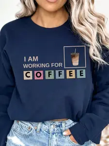 Mast & Harbour Women Typography Printed Sweatshirt