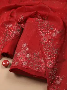 Meena Bazaar Art Silk Unstitched Dress Material