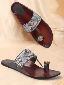 Anouk Women Woven Design Ethnic Embellished One Toe Flats