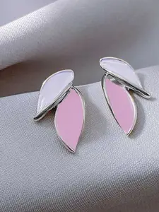 KRENOZ  Silver Plated Leaf Shaped Studs