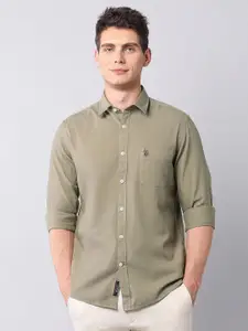 U.S. Polo Assn. Denim Co. Spread Collar Pure Cotton Twill Slim Fit Casual Shirt