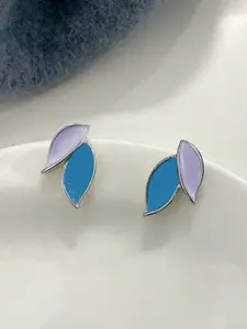 KRENOZ Silver Plated Leaf Shaped Studs