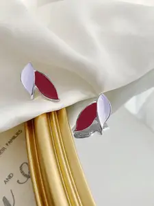 KRENOZ Silver Plated Leaf Shaped Studs