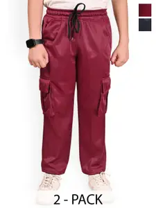 BAESD Boys Pack Of 2 Mid Rise Cargo Track Pants
