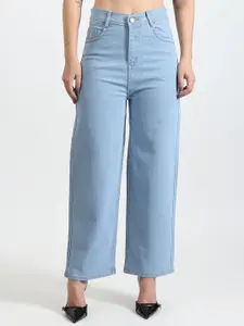 TYFFYN Women Jean Flared High-Rise Light  Fade Stretchable Jeans