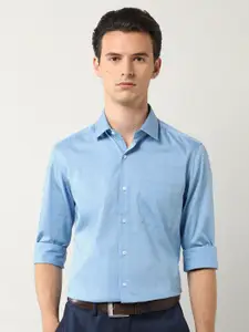 Arrow Classic Windowpane Checked Opaque Pure Cotton Formal Shirt