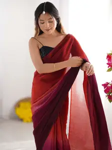 Saree mall Ombre Satin Ready to Wear Sarees With Unstitched Blouse Piece