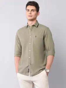 U.S. Polo Assn. Denim Co. Spread Collar Pure Cotton Twill Slim Fit Casual Shirt