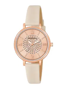 DressBerry Women Embellished Dial & Leather Straps Analogue Watch HOBDB-284-CM