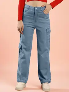 DressBerry Women Rodeo Straight Fit High-Rise Clean Look Stretchable Jeans