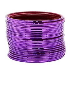 T4 JEWELS Set Of 24 Glossy Finished Metal Bangles