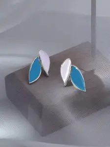 VAGHBHATT Silver-Plated Leaf Shaped Studs