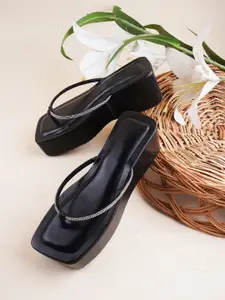 TRYME Women Embellished Wedge Sandals