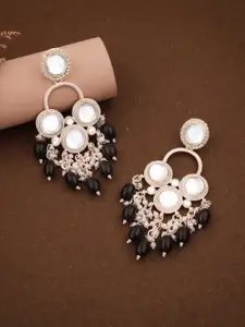 Anouk Gold Plated Artificial Stones and Beads Circular Shaped Drop Earrings