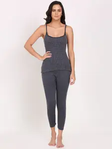 TOUCH WOOL Quilted Cotton Camisole Thermal Set