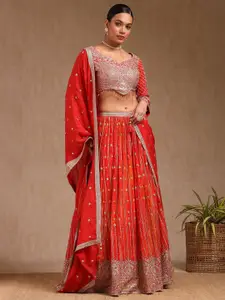 Soch Floral Embroidered Sequinned Ready to Wear Lehenga & Blouse With Dupatta