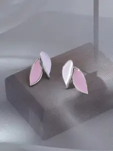 KRENOZ Silver Plated Leaf Shaped Studs