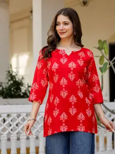 Mialo fashion Women Floral Printed V-Neck Kurti