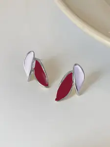 KRENOZ Silver Plated Leaf Shaped Studs