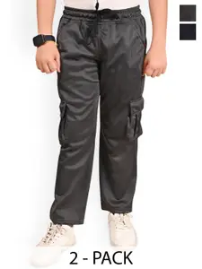 BAESD Boys Pack Of 2 Mid Rise Cargo Track Pants