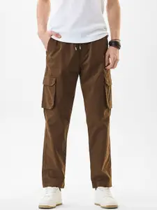 Snitch Men Snitch Brown Mid-Rise Regular Fit Cargo Pants