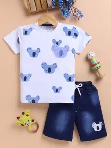 Toonyport Boys Printed Round Neck T-shirt with Shorts