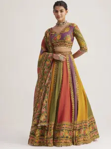 Fusionic Printed Sequinned Ready To Wear Lehenga & Blouse With Dupatta
