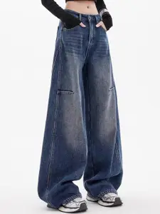 StyleCast x Revolte Women Mid-Rise Light Fade Baggy Jeans