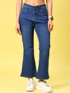 V-Mart Women Cotton Bootcut Mid-Rise Light Fade Jeans