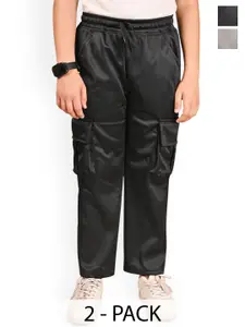 BAESD Boys Pack Of 2 Mid Rise Cargo Track Pants